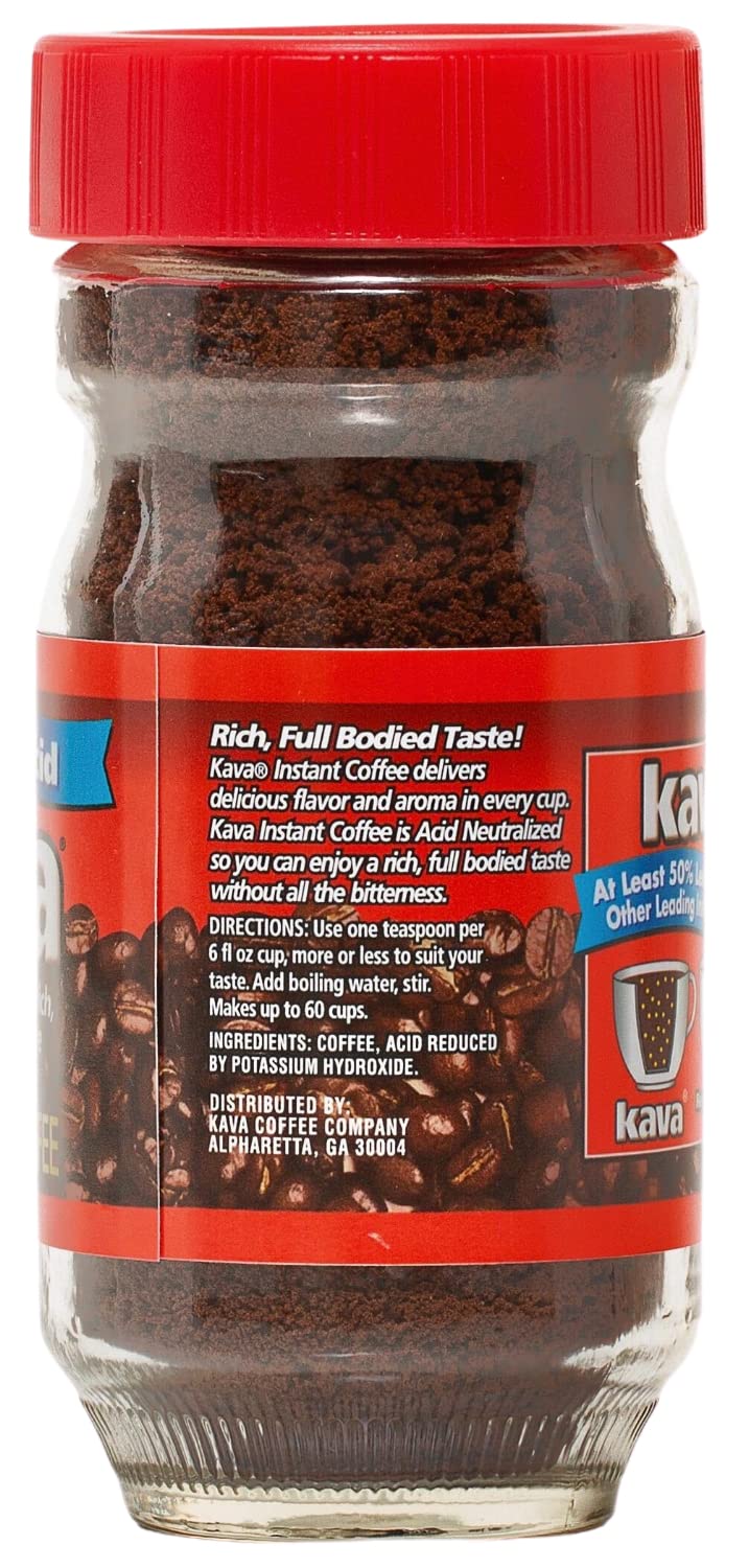 Kava Instant Coffee, Acid Neutralized, 4 Ounce (Pack of 12)