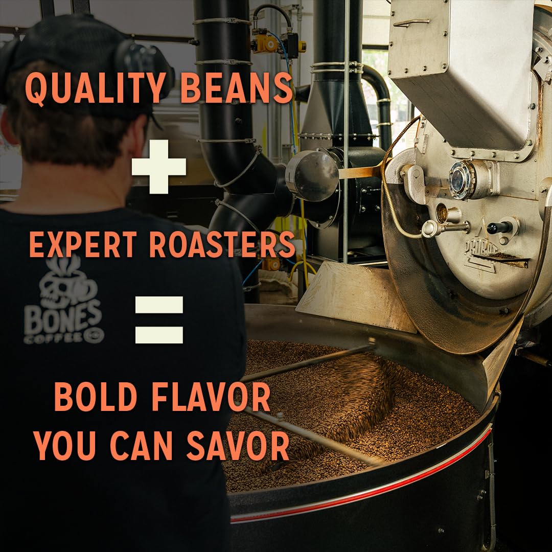 Bones Coffee Company Crazelnut Ground Coffee Beans Hazelnut Flavor | 12 Oz Flavored Coffee Gifts Low Acid Medium Roast Gourmet C