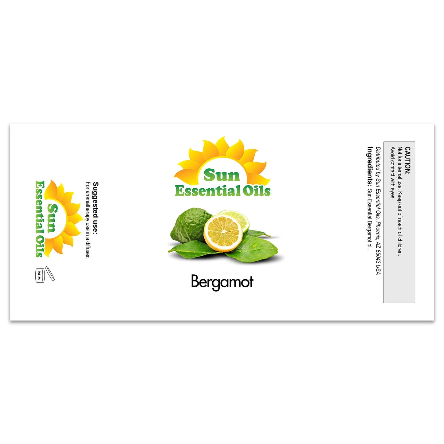 Sun Essential Oils 2Oz - Bergamot Essential Oil - 2 Fluid Ounces