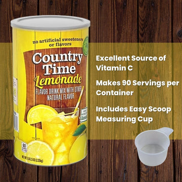 Global Basics Country Time Lemonade Mix Variety | Classic Lemonade And Pink Lemonade Flavors Included | Pack Of Two 82.5 Oz Cani
