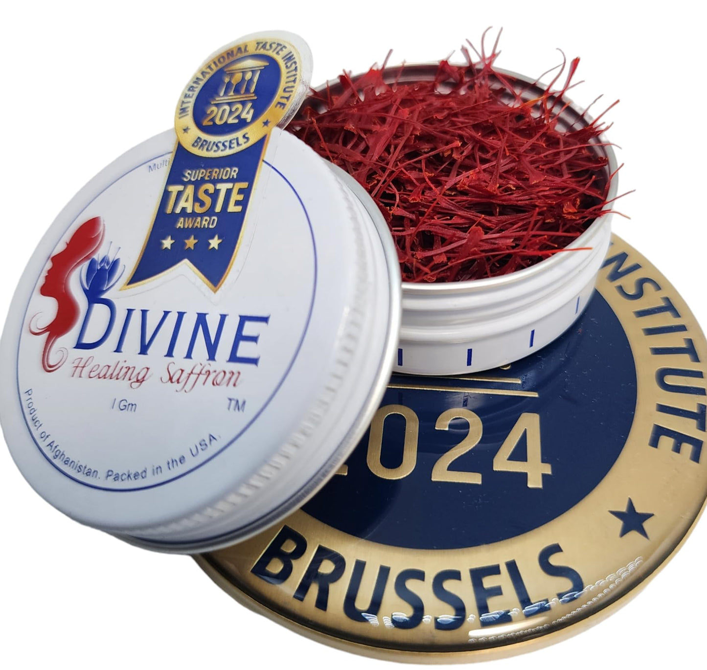 Divine Healing Saffron - 100% Pure Red Saffron Threads - 1g Pack - Ideal for Cooking Paella, Risotto, Tea & More