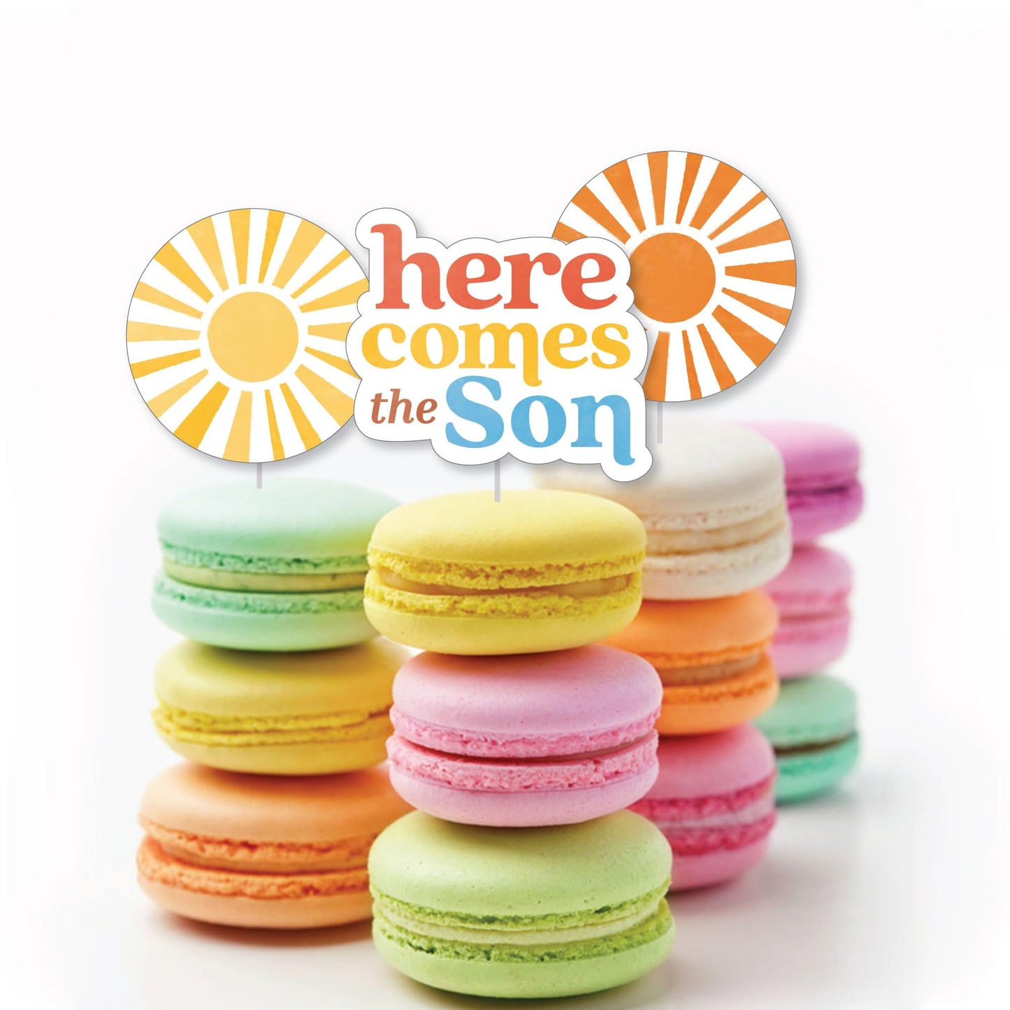 Big Dot of Happiness Cupcake Toppers, Multicolor Plastic, 3.5 inches, Set of 24 for Baby Shower