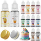 12 Food Coloring Set,10 Colors Vibrant Food Dye & 2 Edible Metallic Gold Paint Food Grade Tasteless Liquid Baking Food Coloring 