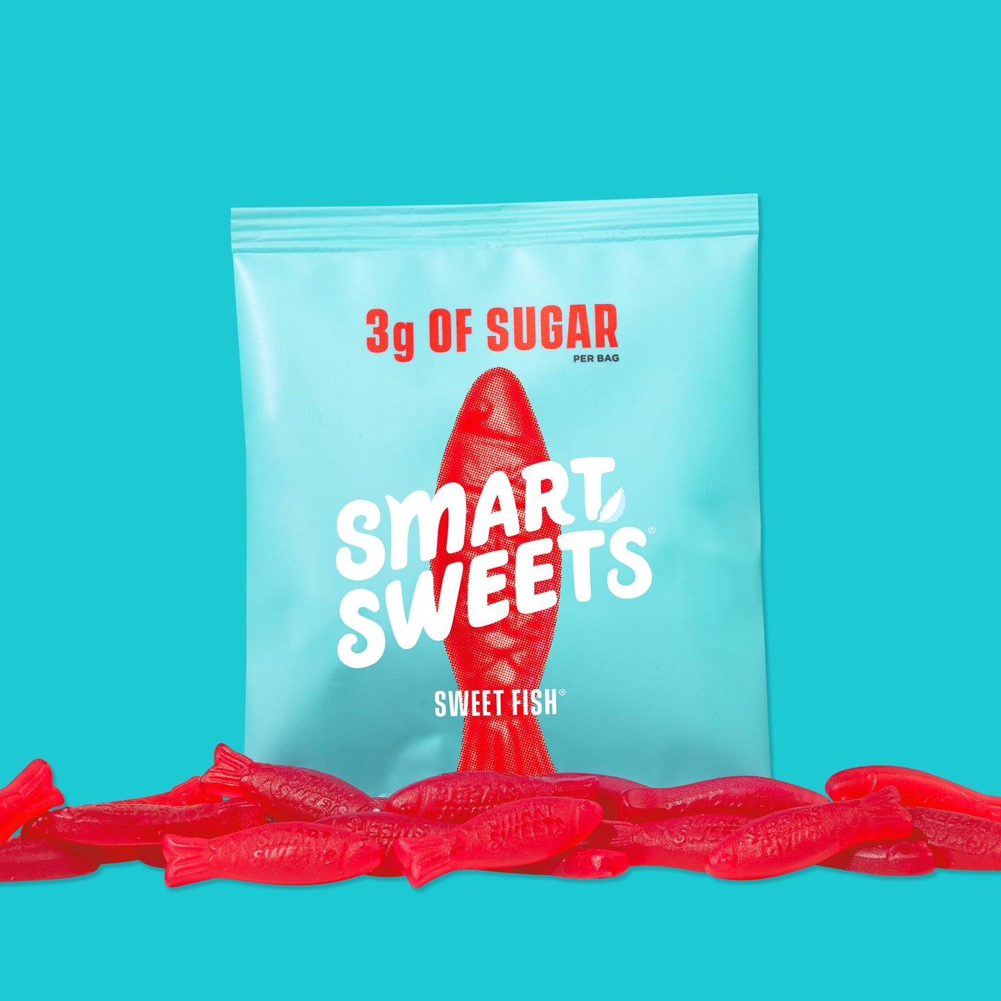 Smartsweets , Sweet Fish, Candy With Low Sugar (3G), Plant-Based, Free From Sugar Alcohols, 1.8 Oz, Berry