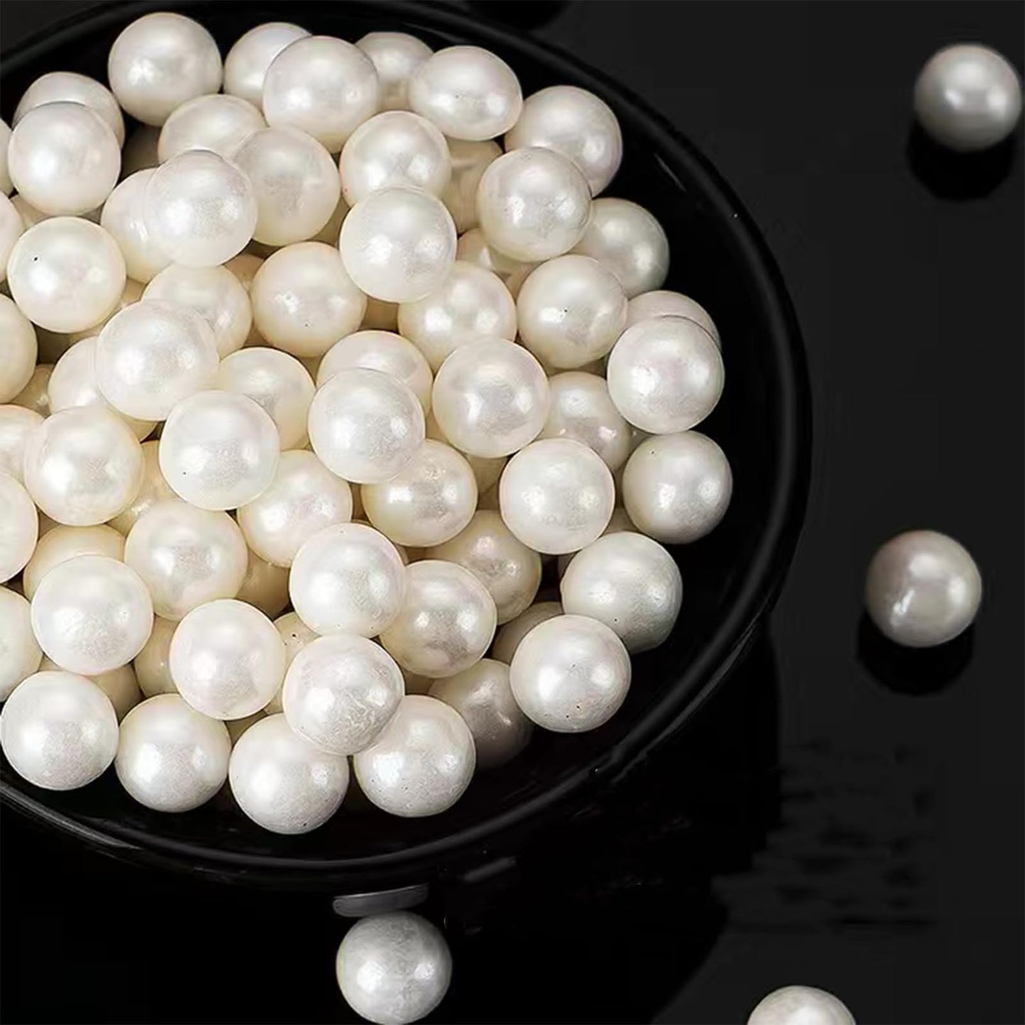 Sentovac 10Mm White Pearl Sprinkles Large Edible Cake Decorating Sugar Candy Cookie Cake Cupcake Topper Ice Cream Baking Decorat