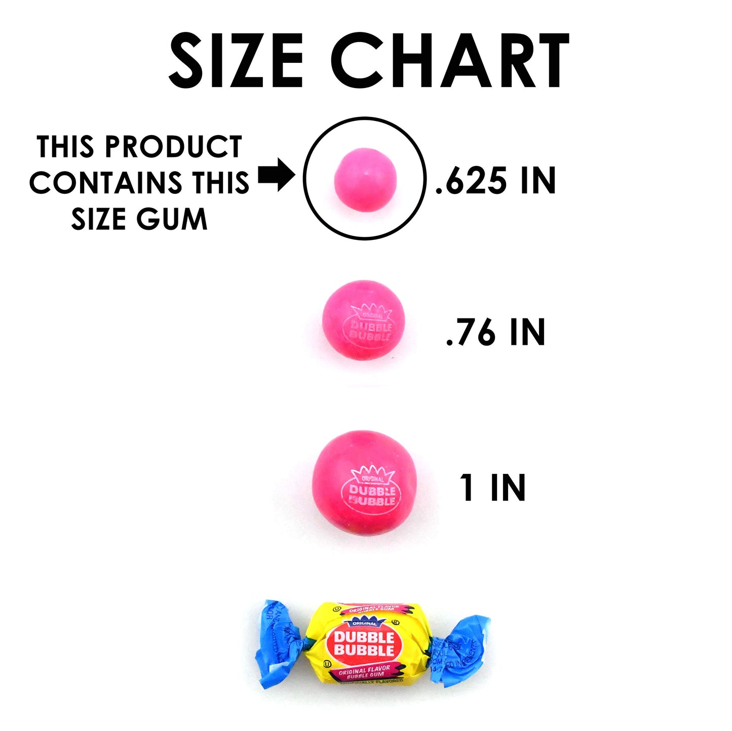 Dubble Bubble Gumball Machine Refill Carton - Bulk Bubblegum Balls - .625 Inch Assorted Gumballs for Small Mini Candy Dispenser