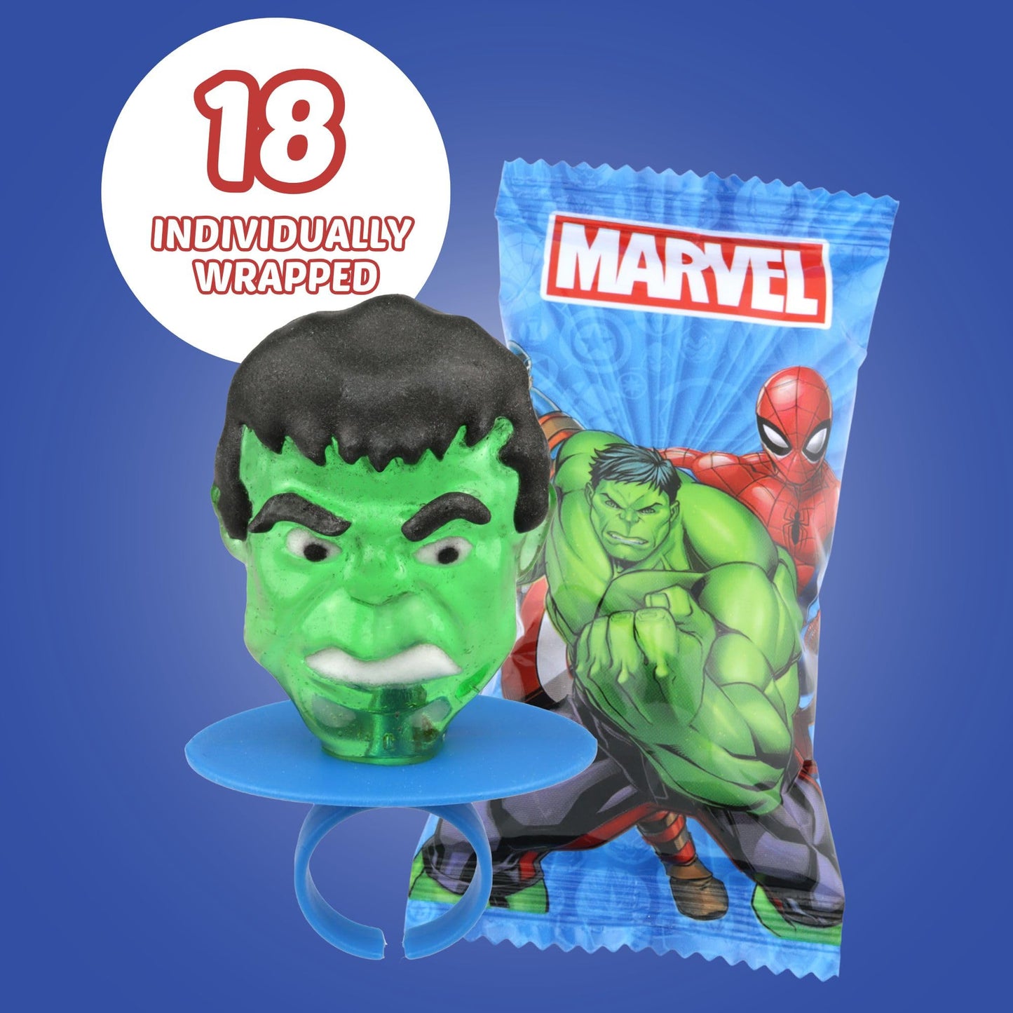 Imaginings 3 Marvel Avengers Lollipop Rings, Individually Wrapped Spiderman, Hulk, And Captain America Decorated Suckers, Birthd