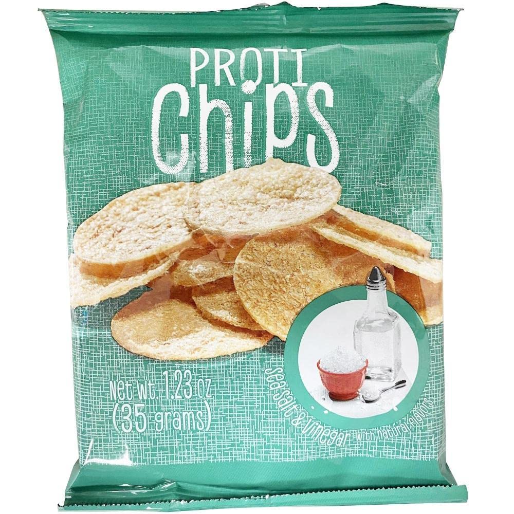 Protiwise Sea Salt & Vinegar Protein Chips | High Protein 14G, High Fiber | Gluten-Free, Low Calorie, Low Carb Snack | Guilt-Free Healthy Snacks | 7/Bags