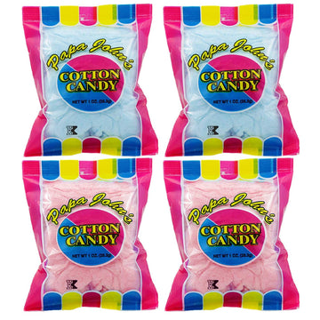 Fruidles Cotton Candy Blue And Pink Party Flavors Supplies Birthday Treats For Kids, Kosher, 1Oz Bag (4-Pack)