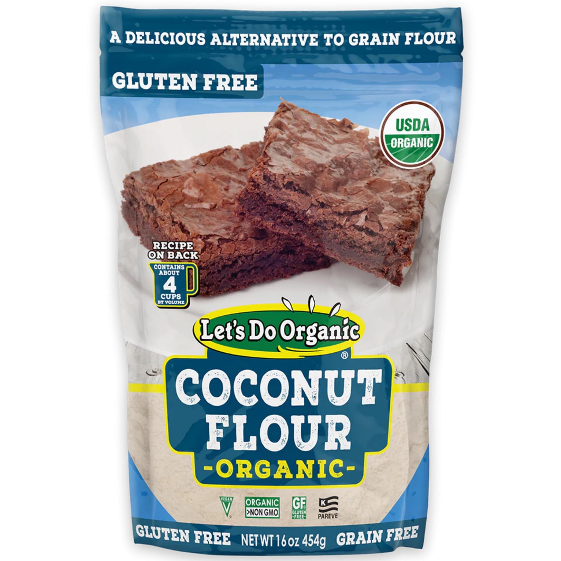 Let'S Do Organic Coconut Flour  For Baking, Wheat Flour Alternative, High In Fiber & Protein, Gluten Free, Non-Gmo Project Verif