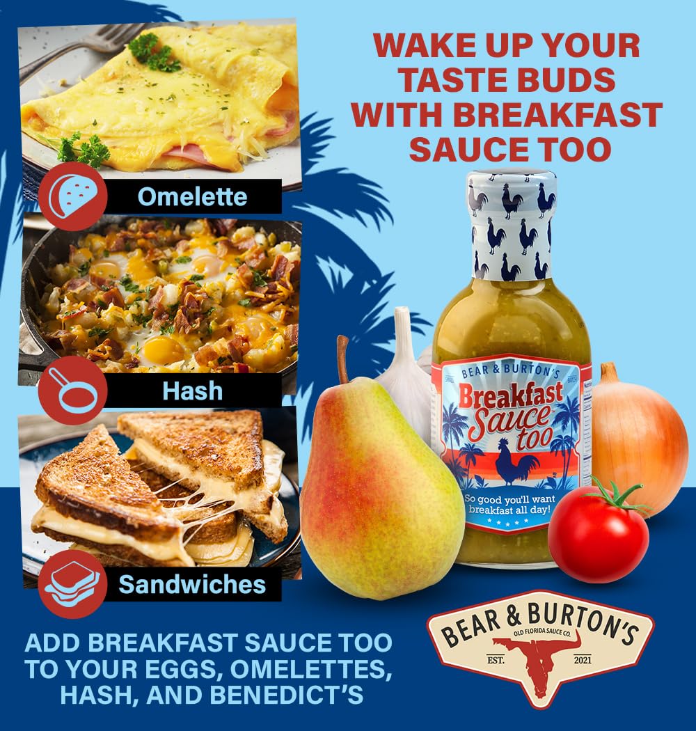 Bear And Burton'S Bear & Burton'S Breakfast Sauce Too - Verde Version With Florida-Grown Mild Datil Peppers, Tomatillos, Pears A