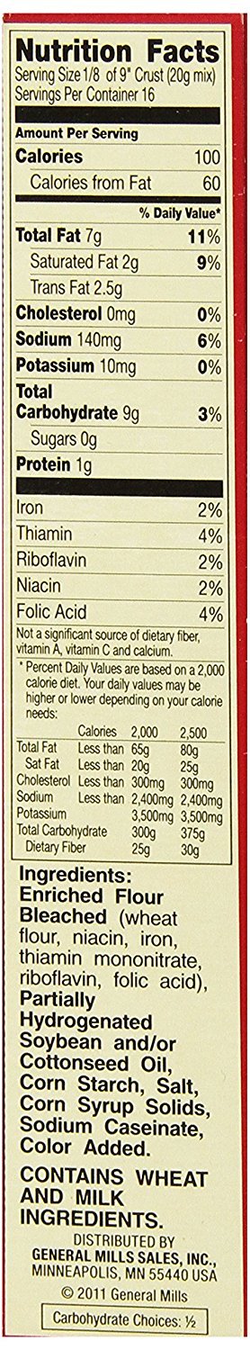 Betty Crocker Pie Crust Mix, 11oz Box (Pack of 6)