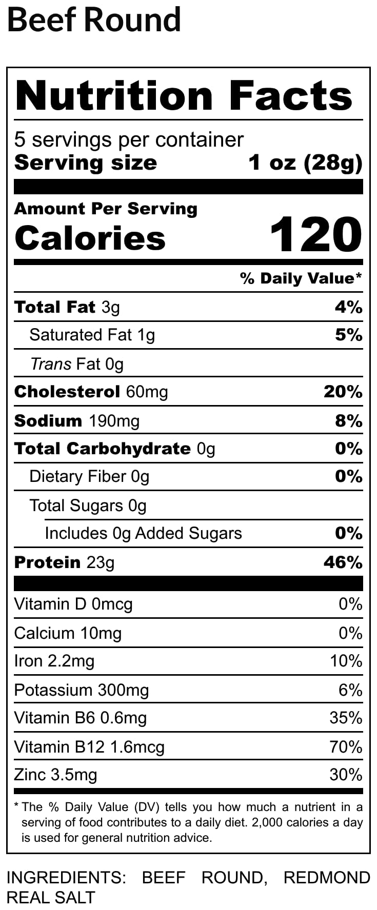 Phillips Beef Crisps - Round - Only Beef & Salt - Zero Carbs - Zero Sugar - High Protein Meat Snacks - 23g Protein