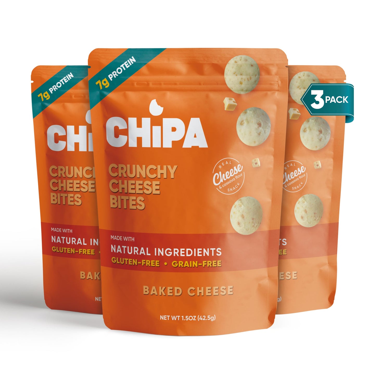 CHiPA Gluten-Free Cheese Snacks - Inspired by Latin Cheese Bread - Made with Cassava & Real Ingredients - High-Protein (7g per S
