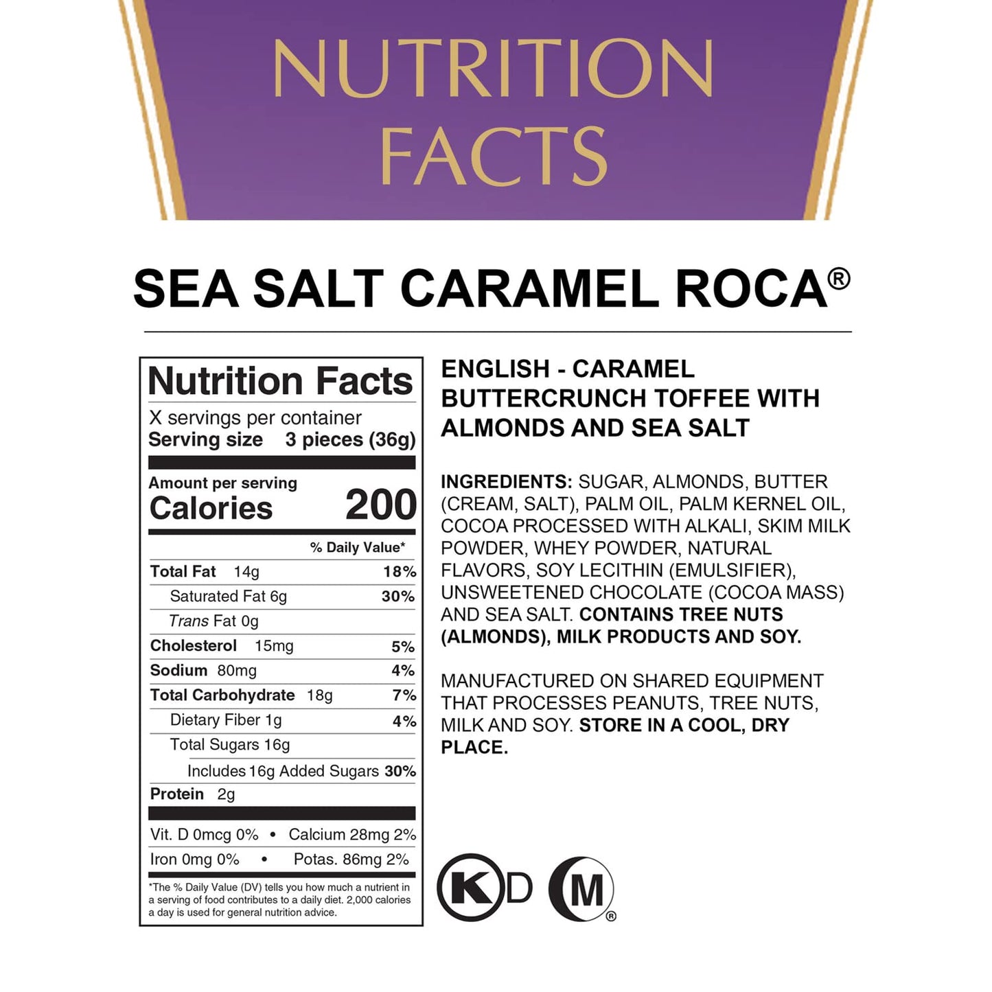 Brown & Haley Sea Salt Caramel Roca Canister, Individually Wrapped Caramel Buttercrunch Toffee (10 Ounce (Pack Of 2))