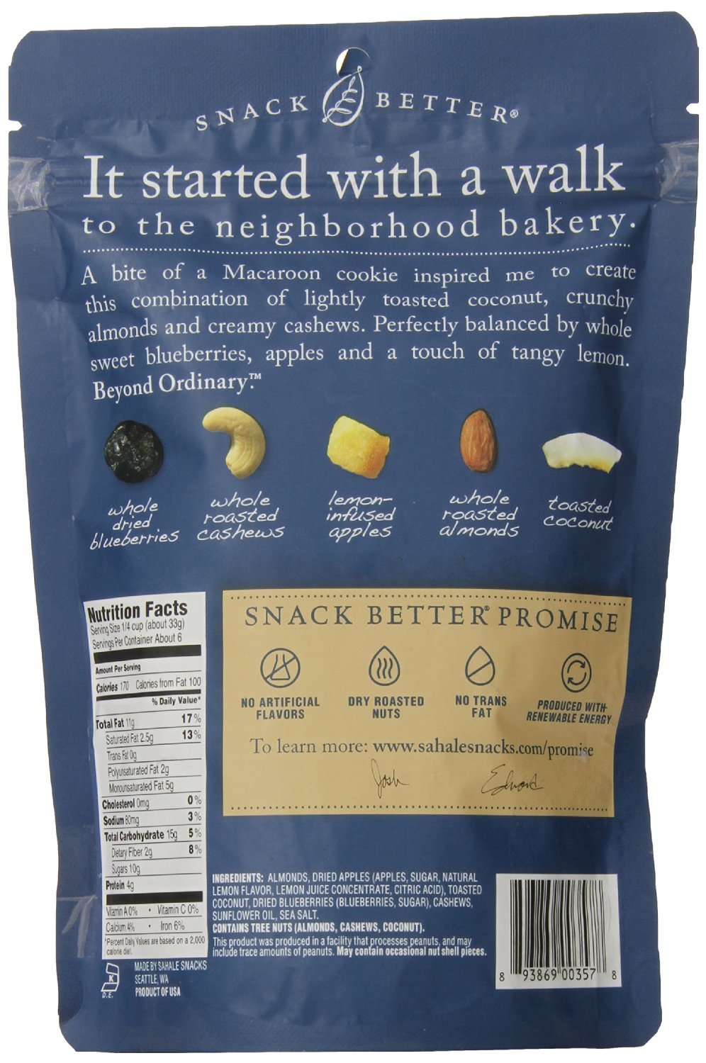 Sahale Snacks Berry Macaroon Almond Fruit and Nut Mix, 7 Ounce -- 4 per case.