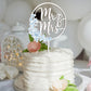 Mr & Mrs Cake Topper Greeny Wedding Cake Topper In Wood, Newly Wed Cake Toppers, Wedding Cake Toppers Bride And Groom, Toile De Jouy Decorations, Something Blues Gifts (Toile De Jouy)