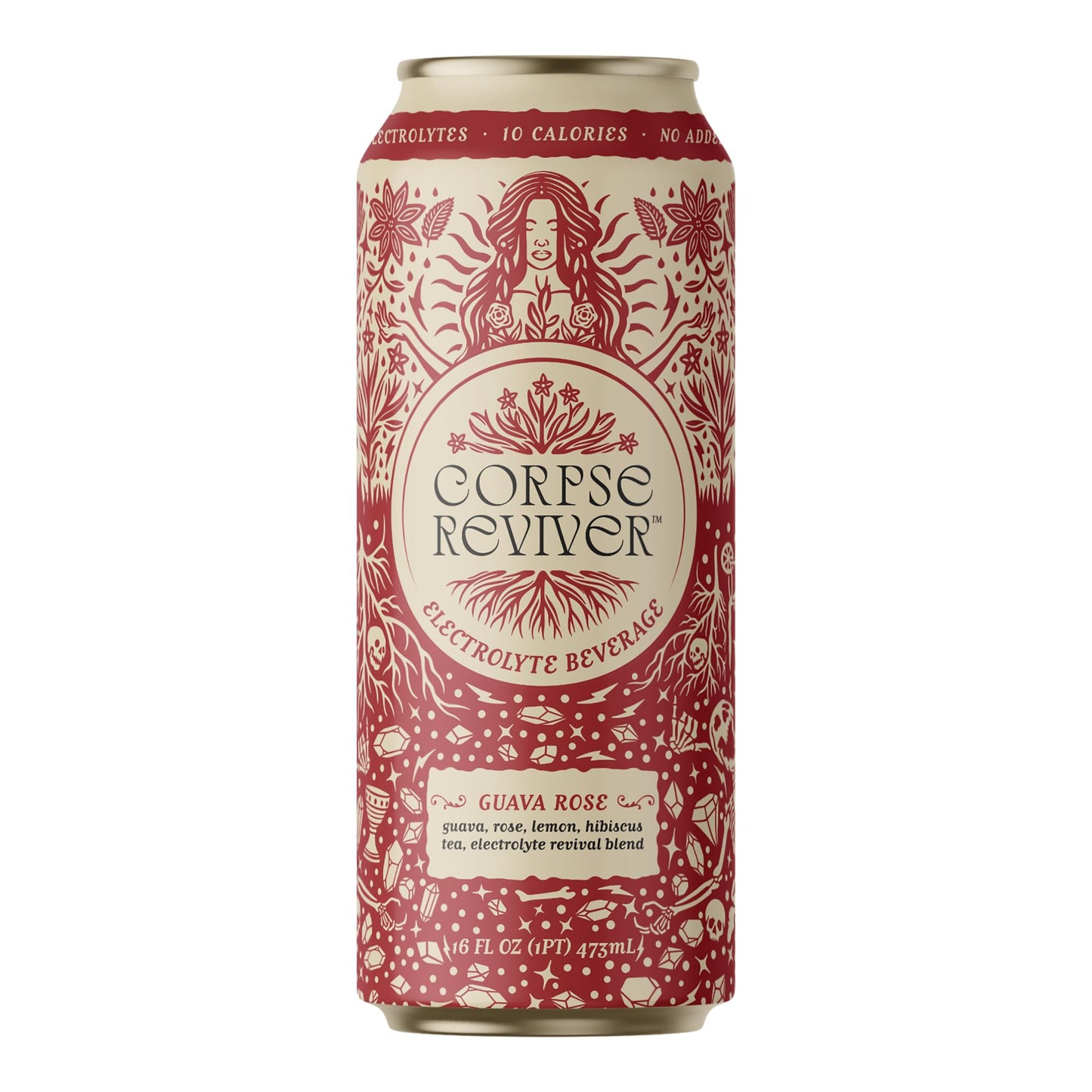 CORPSE REVIVER Organic Electrolyte Hydration Drink, 175mg Magnesium, Guava Rose, 12 Count