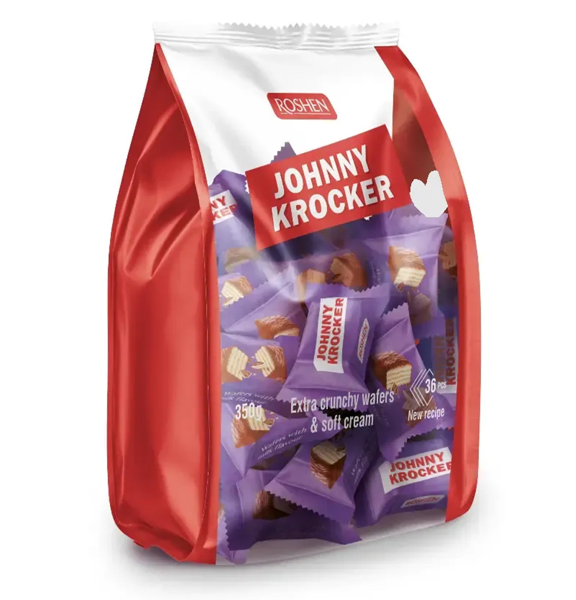 Roshen Dark Cocoa Wafers, 12.35 oz (350g), Extra Crunchy, Individually Wrapped, Brown & White, European Dessert Treat