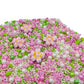 Eastron Pink Flowers Sprinkles Edible Flowers for Cake Decorating White Pink Sugar Pearls Spring Confetti Sprinkles for Cupcakes