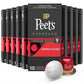 Peets Coffee Medium Roast Espresso Pods, Crema Scura, 100 Count (10 Boxes of 10 Capsules), Red, Model 513527