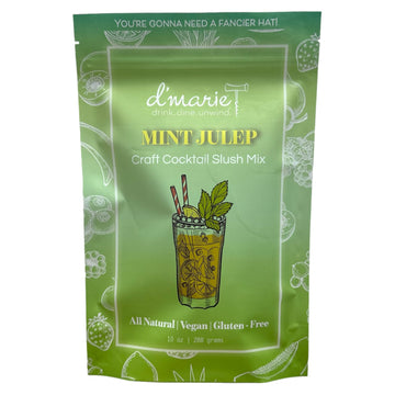 DMARIE Frozen Cocktail Drink Mix - Mint Julep Slushie Powder - 10 Ounce - All Natural, Low Sugar, No Blender Needed