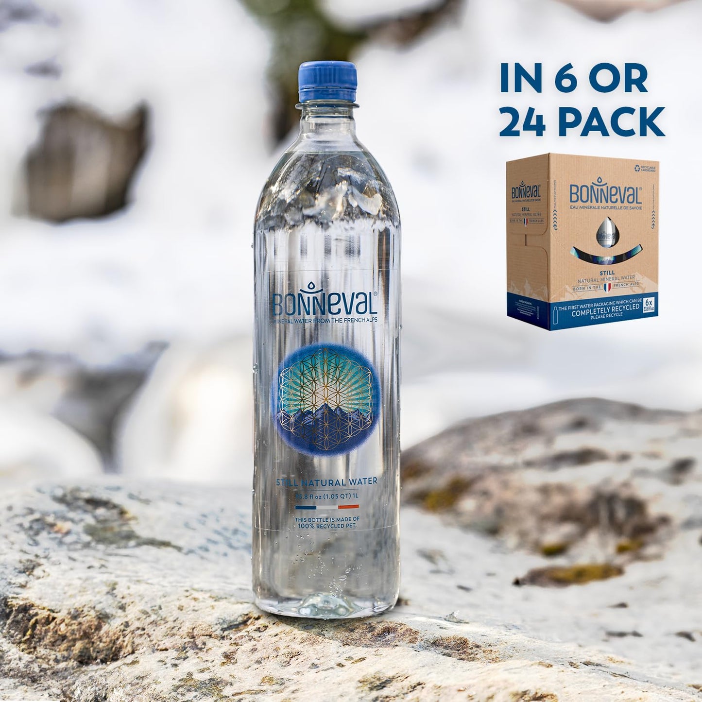 BONNEVAL - Natural Spring Water - 100% Pure Mineral Water from the French Alps - Naturally Filtered for 2000 Years - Rich in Ele