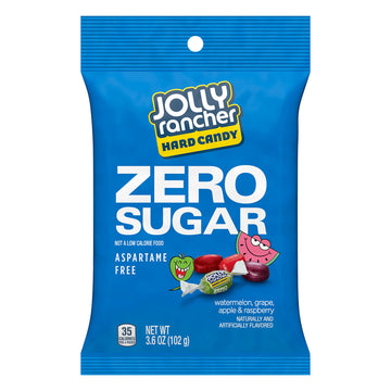 Jolly Rancher Zero Sugar Assorted Fruit Flavored Hard Sugar Free Aspartame Free Candy Bag 3.6 Oz