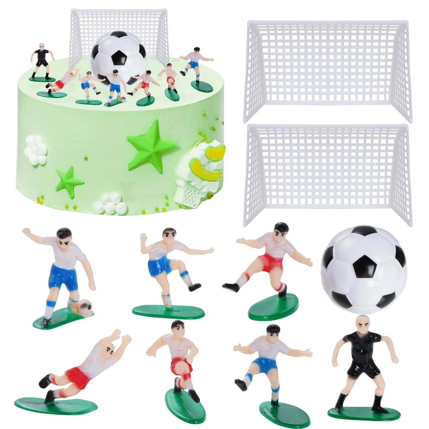 Soccer Cake Topper Decoration, Soccer Ball Soccer Player Cupcake Topper For Soccer Theme Birthday Party Sport Party For Boys