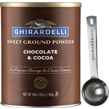 Ghirardelli Sweet Ground Chocolate & Cocoa Gourmet Powder, 3 lbs with Barista Spoon