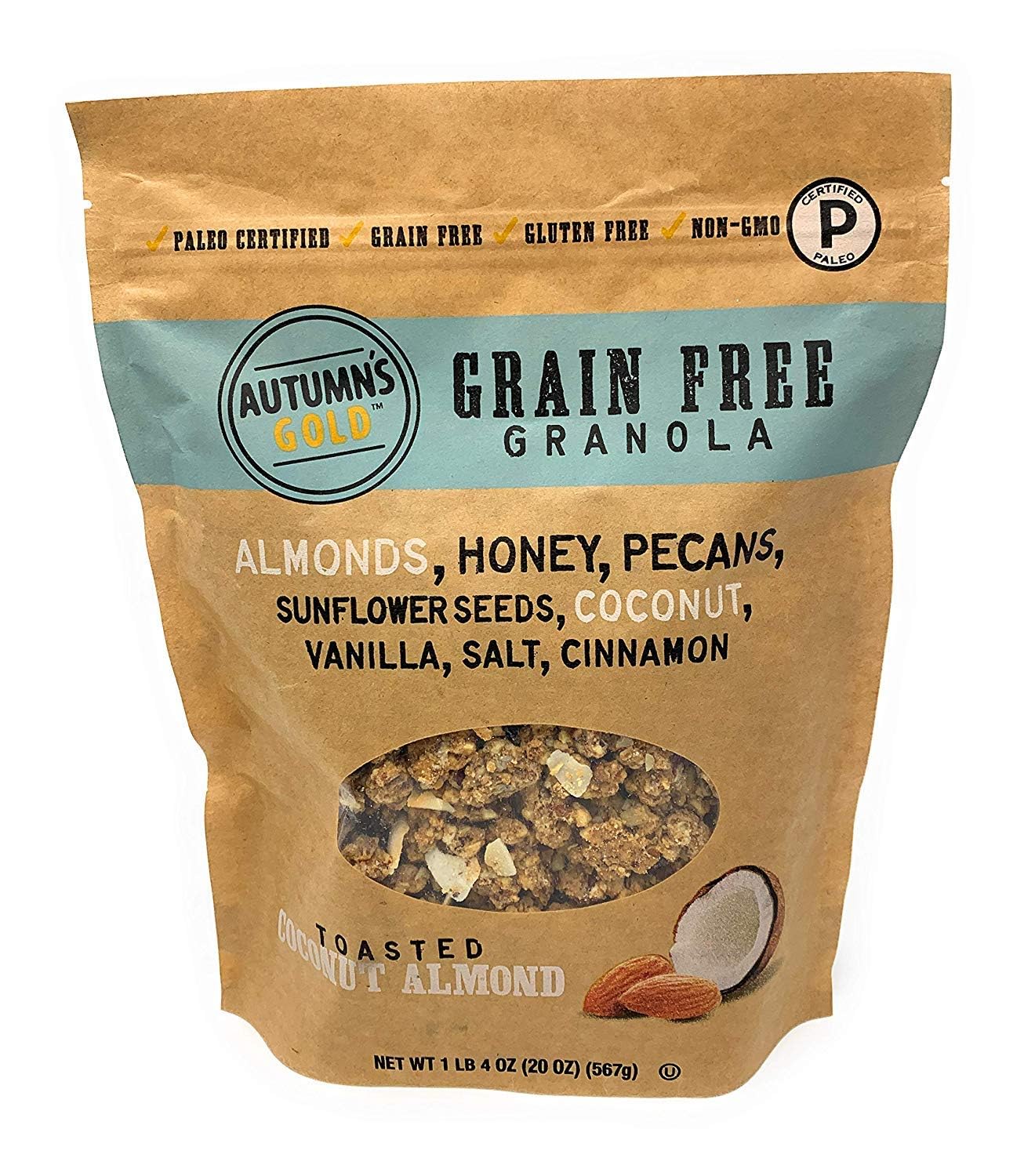 Generic Autumns Gold Grain Free Toasted Coconut Almond Granola 20 oz, Gluten-Free, Grain-Free, Non-GMO and Paleo Certified.