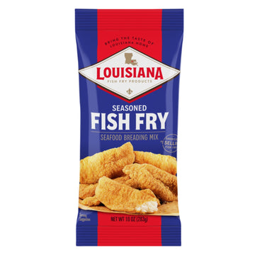 Louisiana Fish Fry Seasoned Fish Fry Breading Mix, 10 oz - Perfect for Fish, Shrimp, Oysters, and Vegetables, Includes Recipe Card