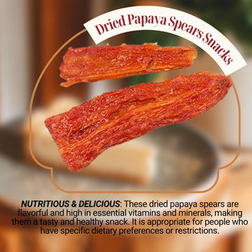 Nuts To You All Natural Dried Papaya Spears Snacks | Dried Papaya Slices No Sugar Added No Sulphur Non Gmo | Gluten Free Healthy