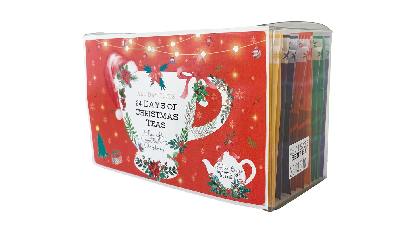 24 Days Of Christmas Advent Tea Calendar Holiday Collection - 24 Individual Bags Of Tea Gift Set