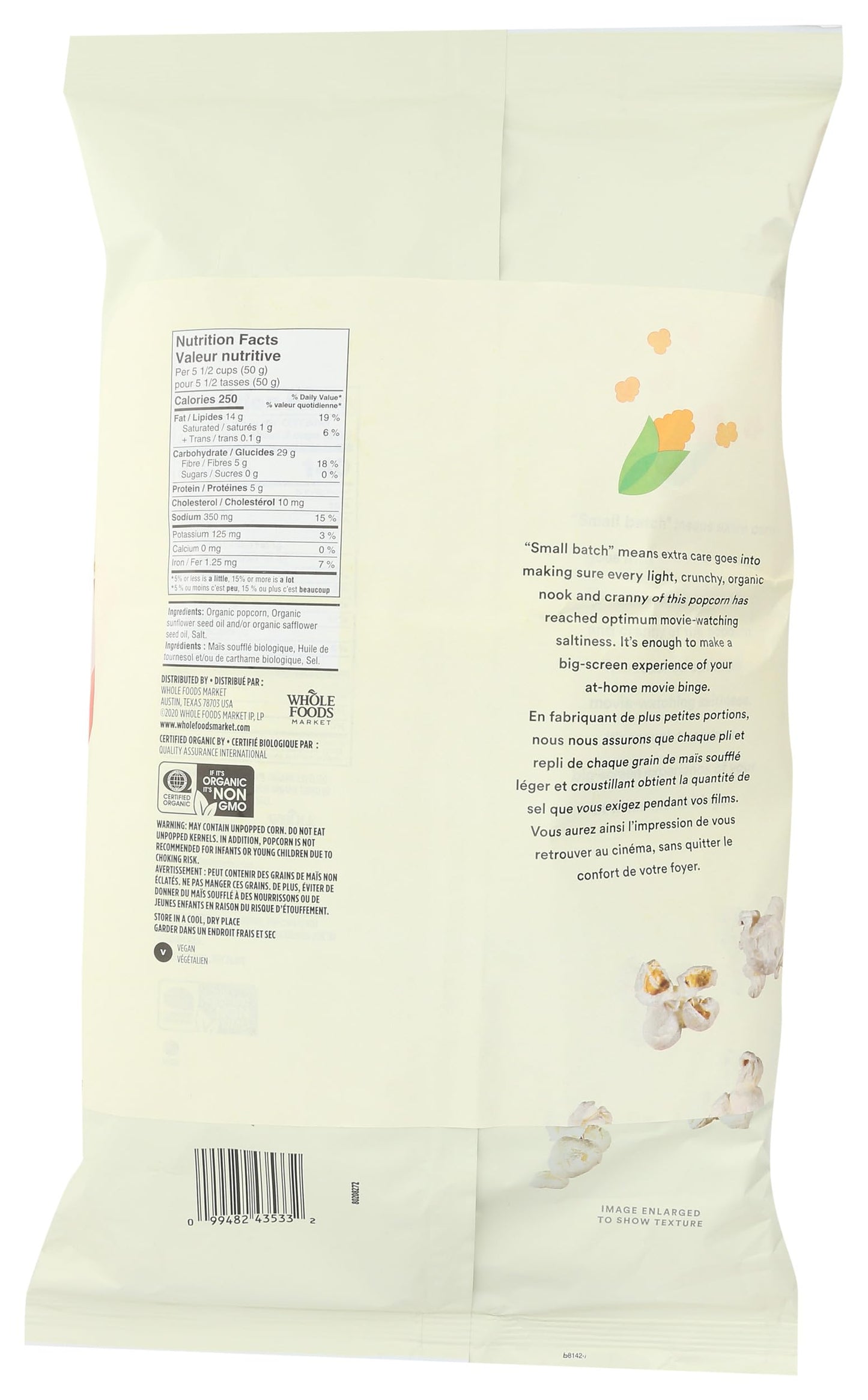 365 By Whole Foods Market, Organic Classic Salted Popcorn, 6 Ounce
