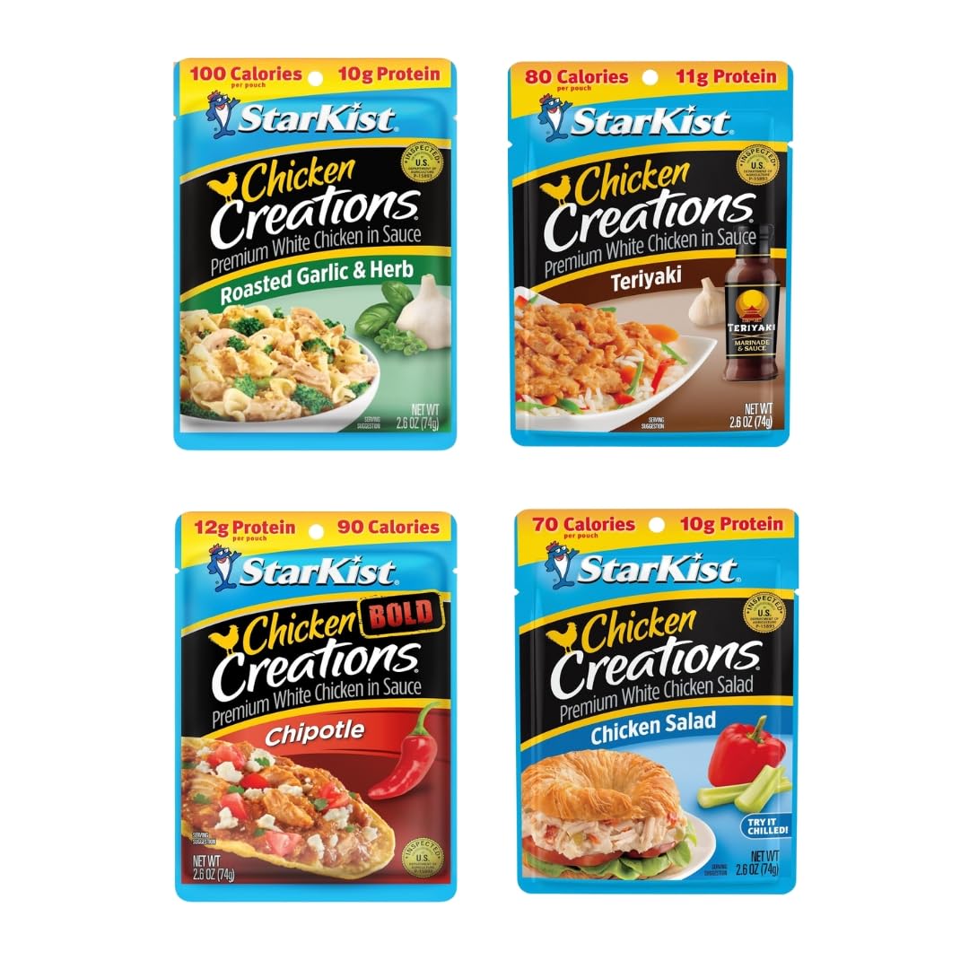 Starkist Chicken Creations 8 Flavor (8 Count) Variety Pack Of Pantry Staple Pouches By Ziggalou