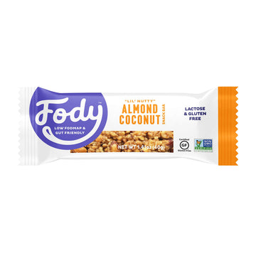 Fody Foods Vegan Protein Nut Bars, Almond And Coconut Flavor, 6G Protein Per Bar, Low Fodmap Certified, Sensitive Recipe, Gut & 