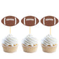 24Pcs Glitter Football Cupcake Toppers For Football Party Decorations, Football Player Cupcake Toppers - Football Theme Cake Top