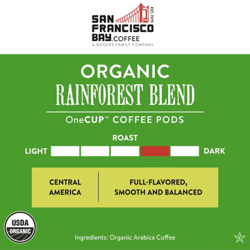 SF Bay Organic Rainforest Blend Coffee  OneCup - 72 Count Compostable Coffee Pods - Medium Roast Arabica - Compatible with Most Keurig K-Cup malt-inspired