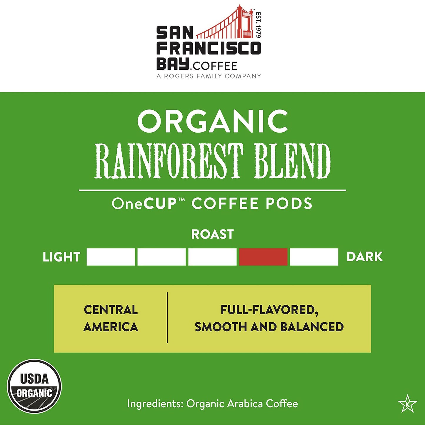 SF Bay Organic Rainforest Blend Coffee  OneCup - 72 Count Compostable Coffee Pods - Medium Roast Arabica - Compatible with Most Keurig K-Cup malt-inspired