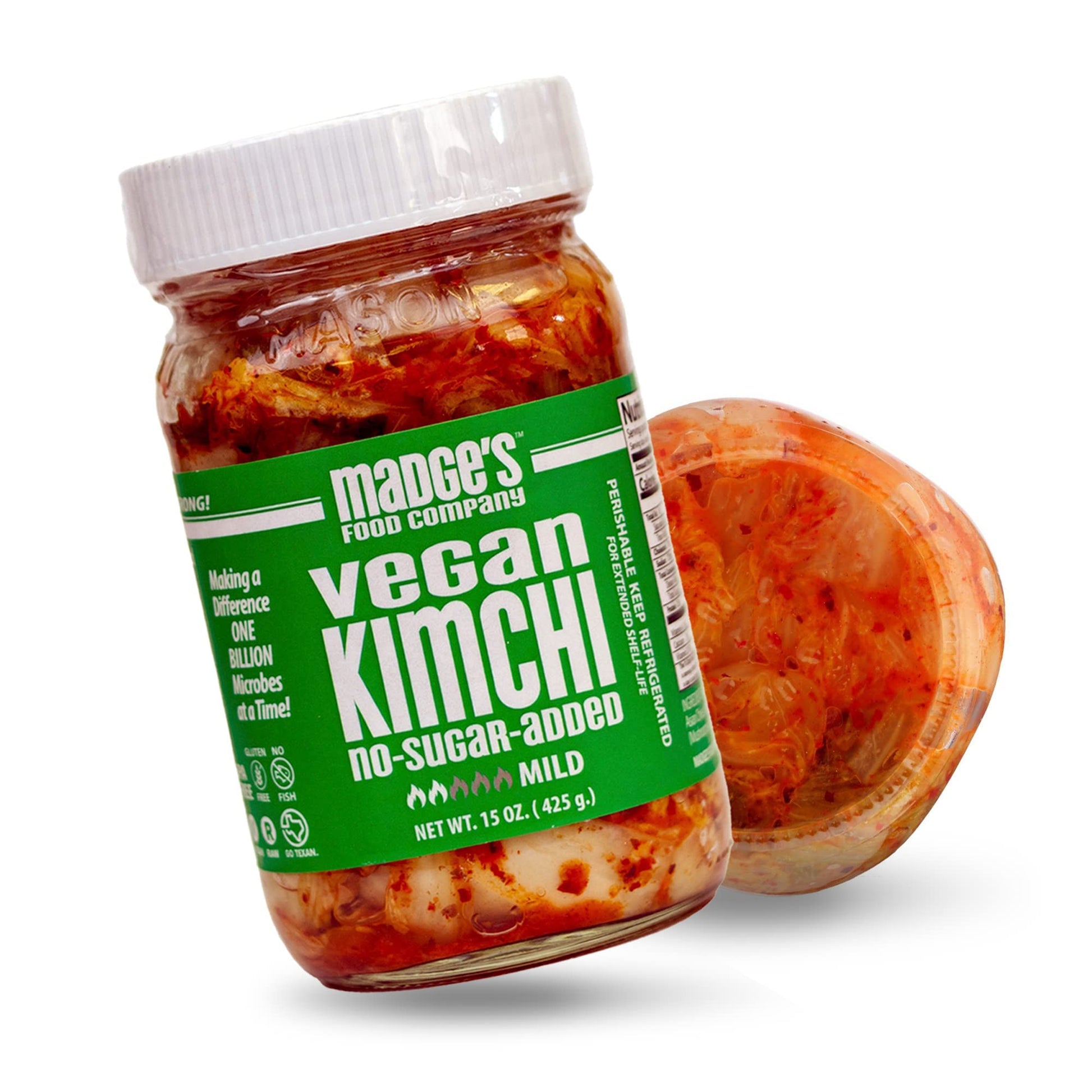 Madges Food Traditional Vegan Kimchi, Probiotics & Gut Enzymes, 15oz