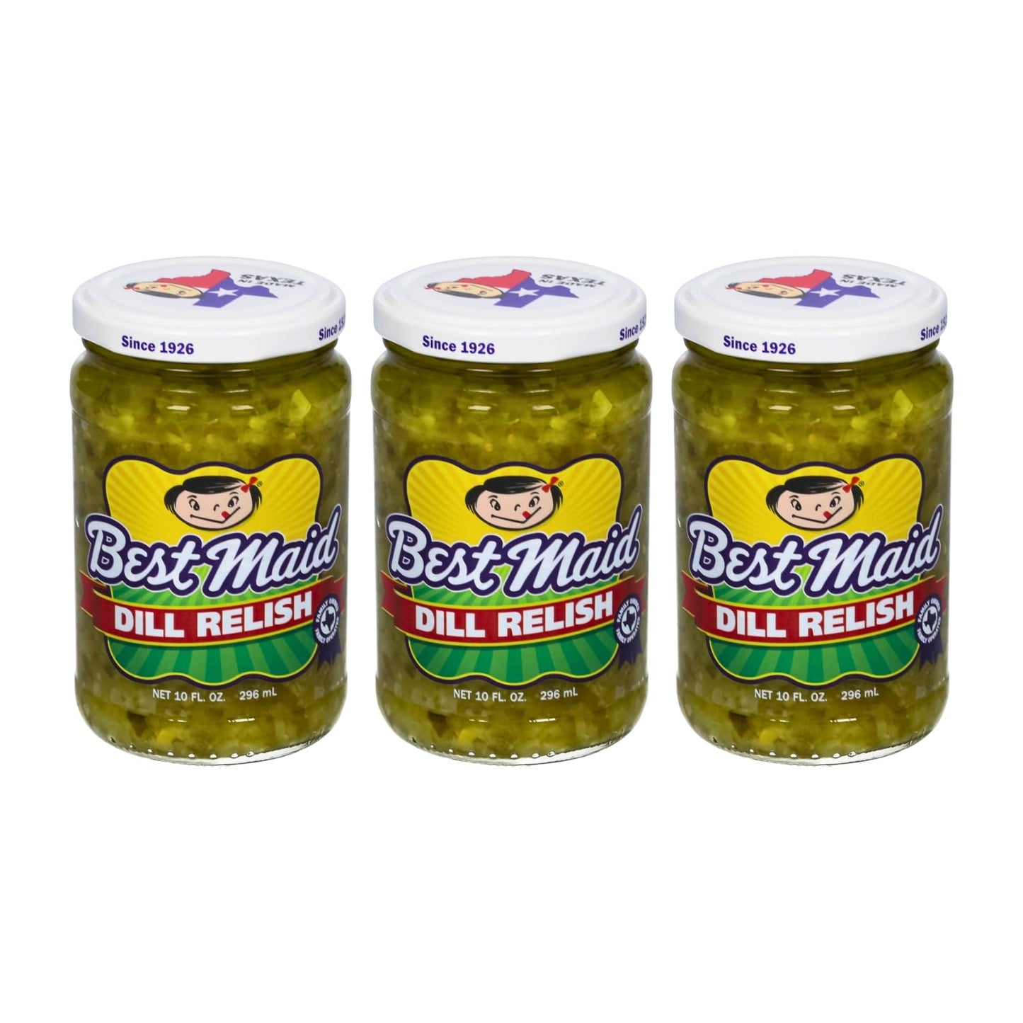 Best Maid Products Pickle Relish 10 Ounce 3 Packs - Sweet, Dill, Jalapeno Sweet, or Jalapeno Mustard (Dill Relish)