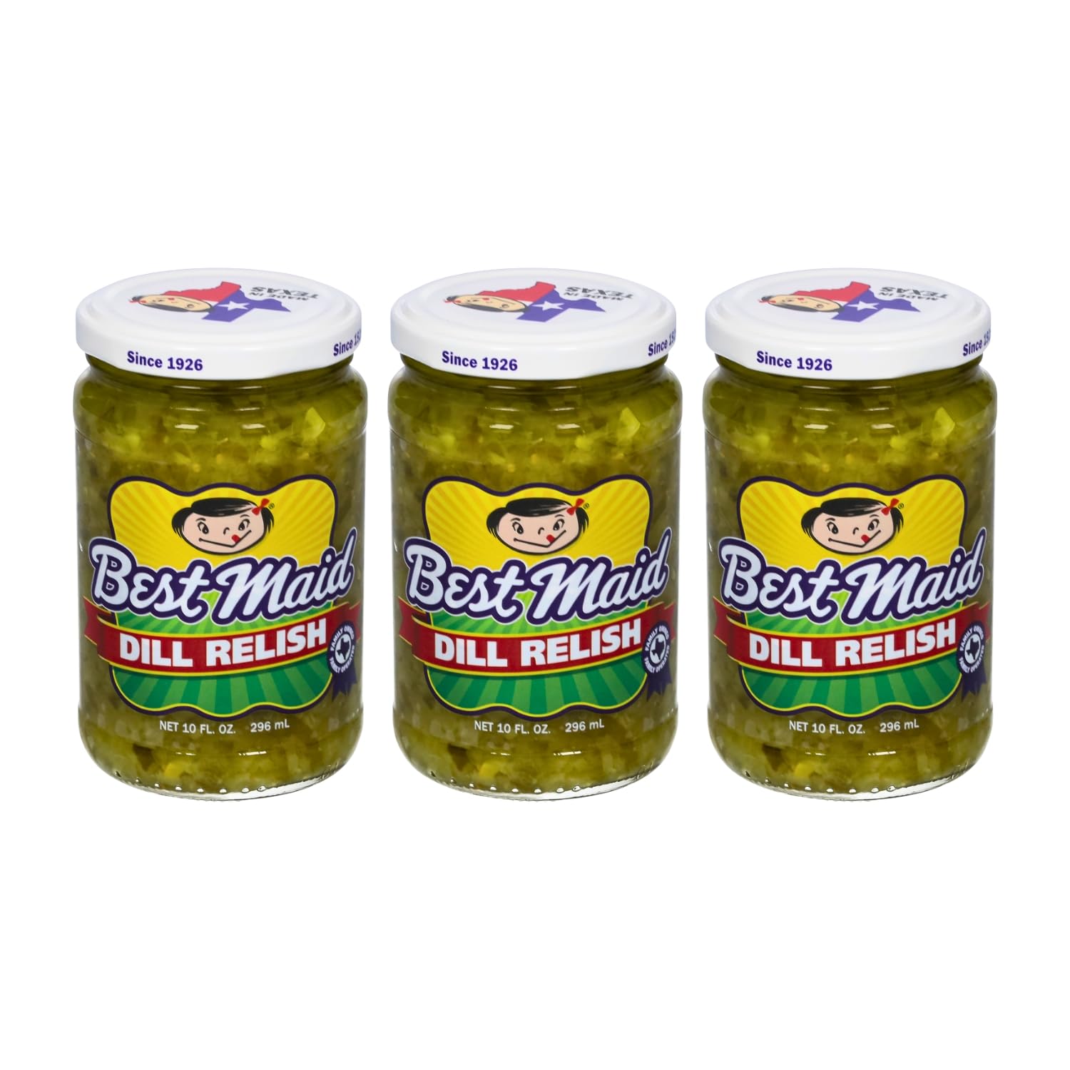 Best Maid Products Pickle Relish 10 Ounce 3 Packs - Sweet, Dill, Jalapeno Sweet, or Jalapeno Mustard (Dill Relish)