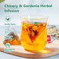12 Tea Bags Chicory & Gardenia Herbal Tea - Gardenia  Chicory  Honeysuckle  Licorice  Tangerine Peel  Natural Sugar Free Blend  Vegan & Caffeine Free (1pc)