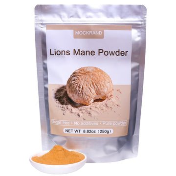 MOCKRAND Lions Mane Mushroom Powder 8.82oz,Easily Soluble in Water,Great for Smoothies & Coffee, Filler Free,Sugar-Free