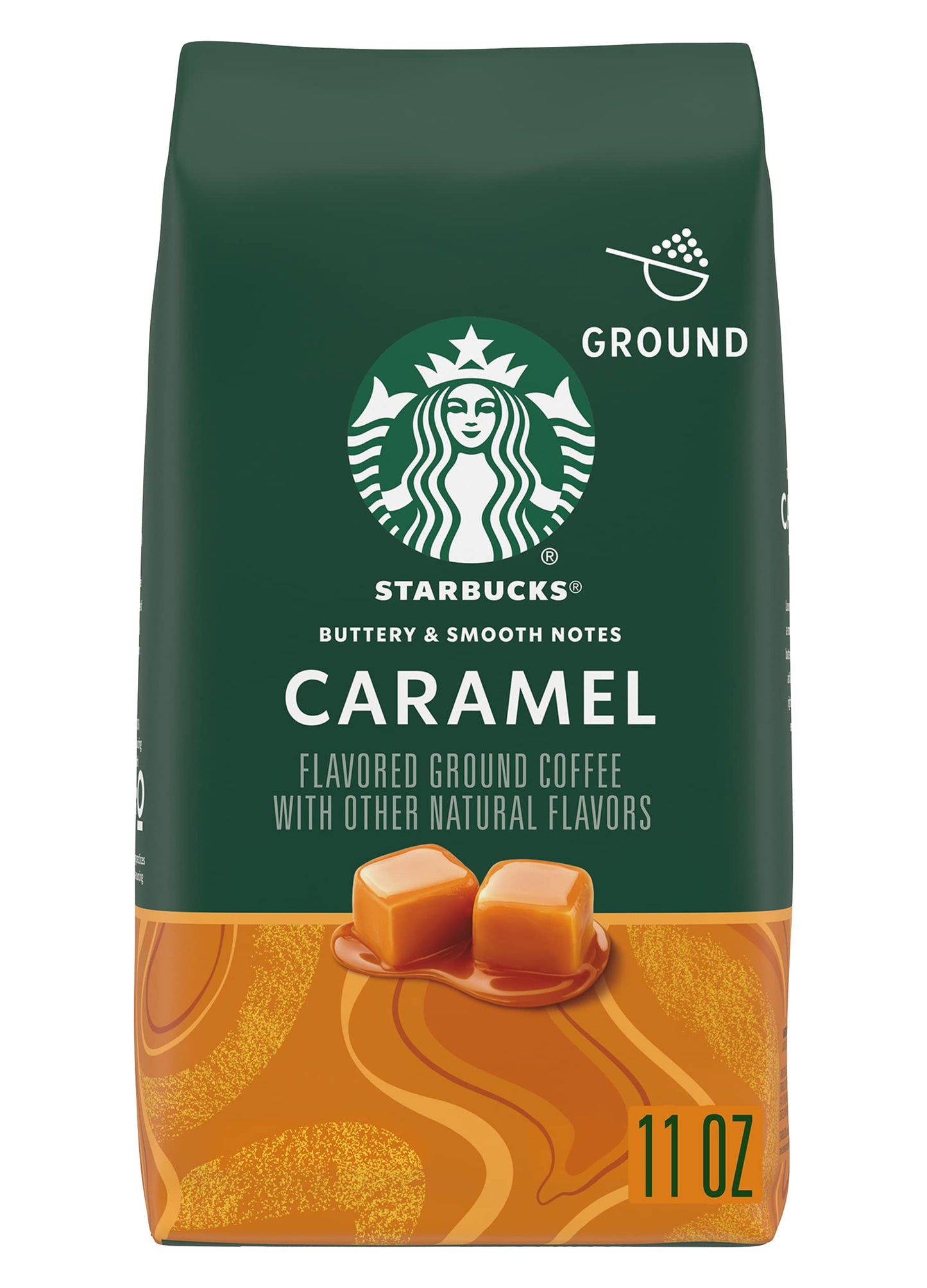 Starbucks Flavored Ground Coffee, Caramel, 11 Oz