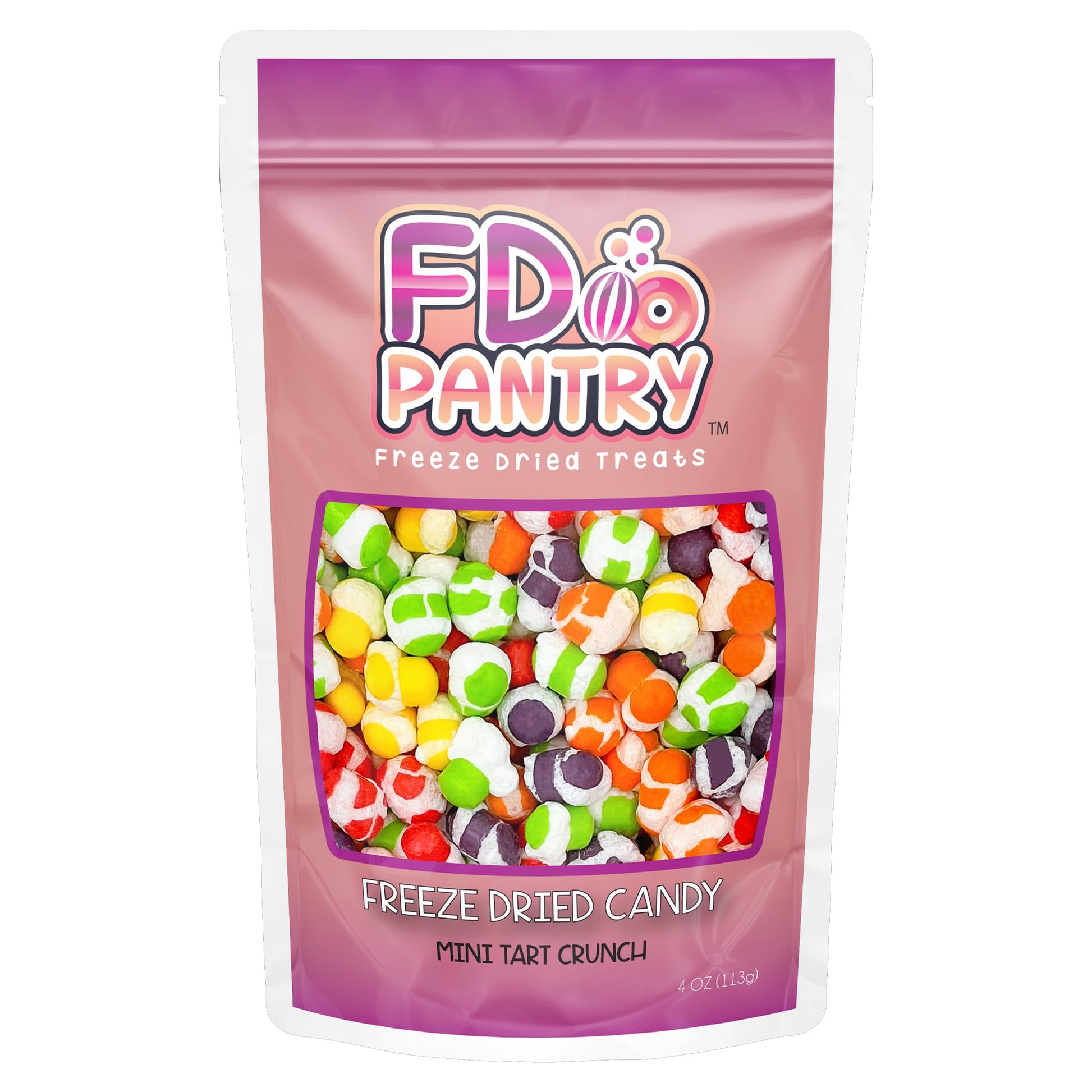 Freeze Dried Candy Tarts Mini Crunch- Light Crunchy Sweetness, 4 Oz Flavors- Variety Mixed Fruit Punch. Tarts Mini Resealable Ba