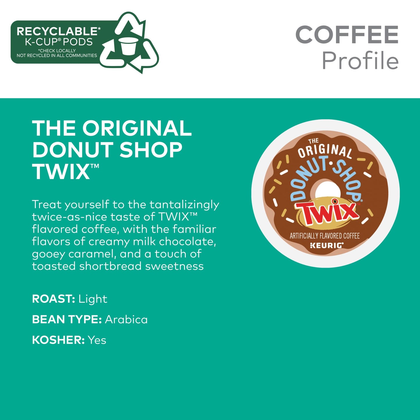 The Original Donut Shop Twix Coffee, Keurig Single Serve K-Cup Pods, 72 Count
