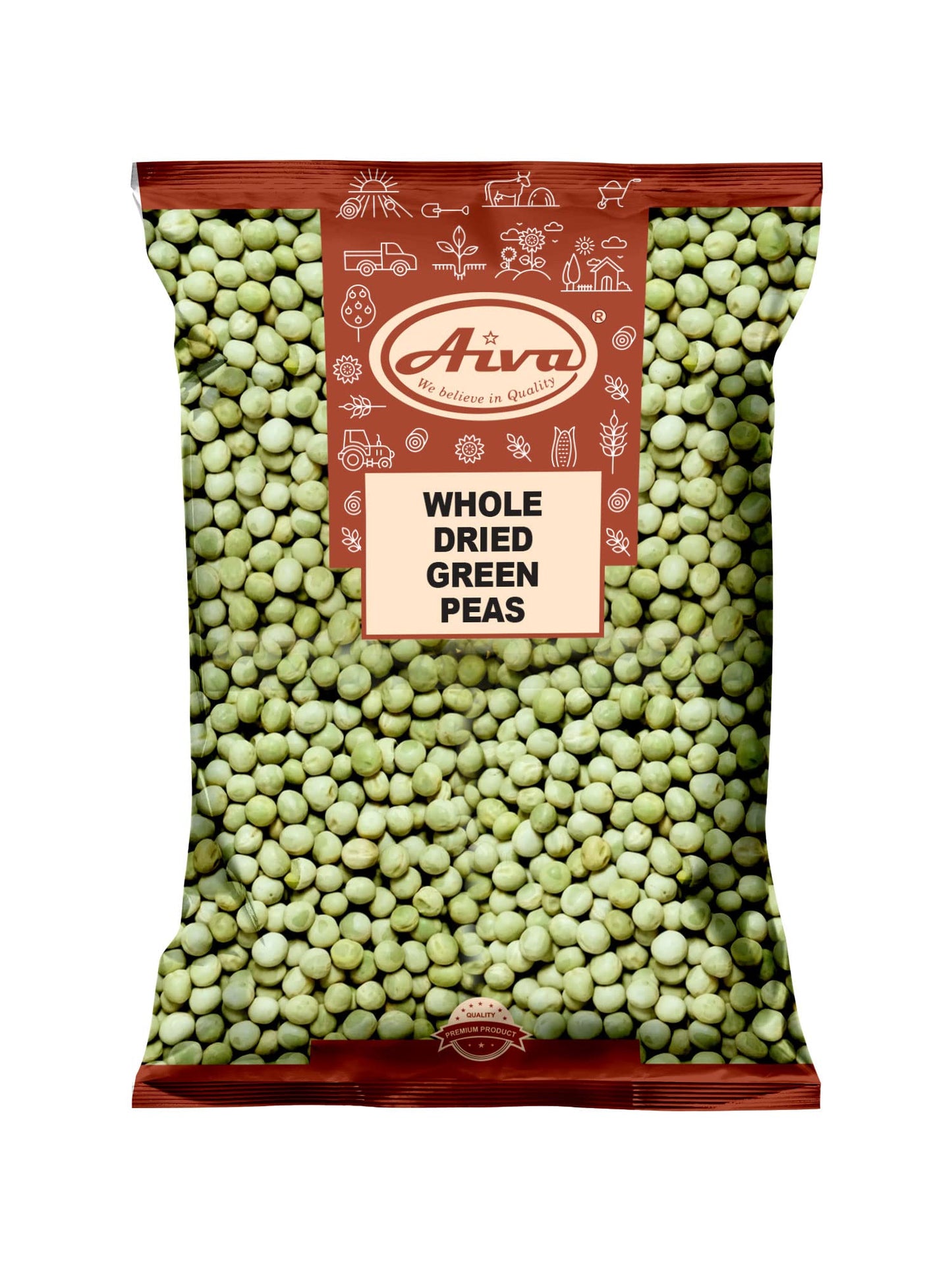 Aiva Dried Green Peas Whole (Vatana) 4 Lb Bulk– Premium Whole Green Peas For Soups, Curries, And Stews