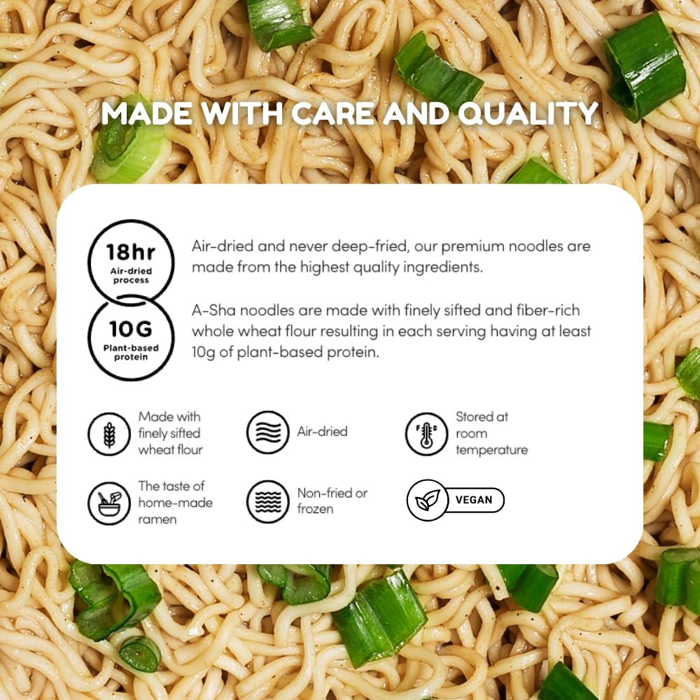 A-Sha Tainan Variety Pack (2 Flavors, 20 Count), Vegan, Air-Dried, 11G Of Plant-Based Protein, Thin Sized Noodles
